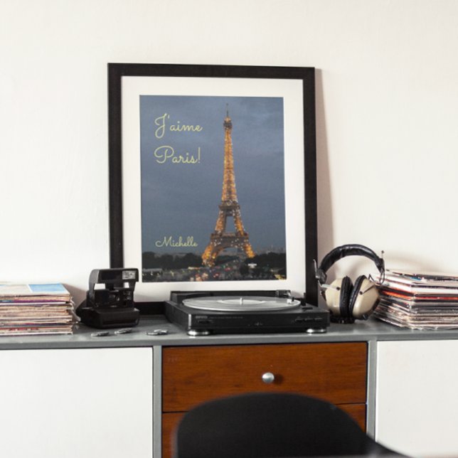 J'aime Paris Eiffel Tower at Night Poster (Creator Uploaded)