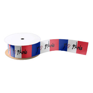 j'aime Paris French flag ribbon Satin Ribbon