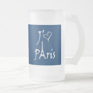 j'aime Paris Frosted Glass Beer Mug