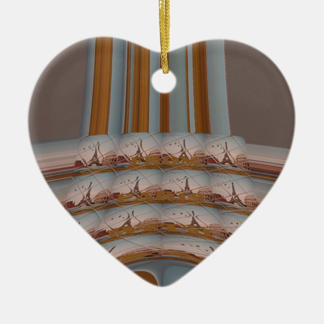 J'aime Paris ( I Love Paris ) Ceramic Tree Decoration (Front)
