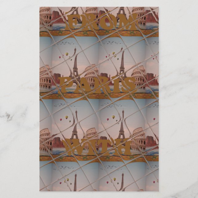 J'aime Paris ( I Love Paris ) Stationery (Front)