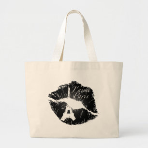 J'aime Paris Lips Large Tote Bag