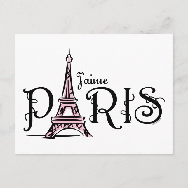 J'aime Paris Postcard (Front)