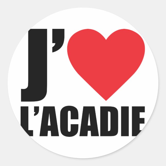 J'aimeL' acadie Classic Round Sticker (Front)