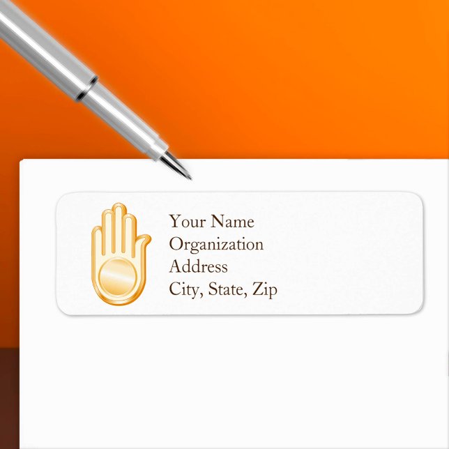 Jain Symbol (Jain Symbol Address Labels.
Golden Ahimsa symbol of the Jain faith. Customize with your text. )