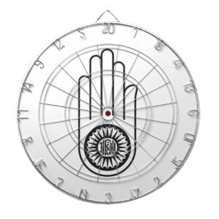 Jain Symbol of Ahimsa (Hand of Non-Violence) Dartboard