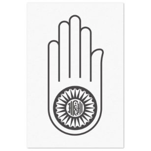 Jain Symbol of Ahimsa (Hand of Non-Violence) Tissue Paper