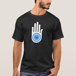 Jainism Symbol Hand and Wheel Reading Ahimsa T-Shirt