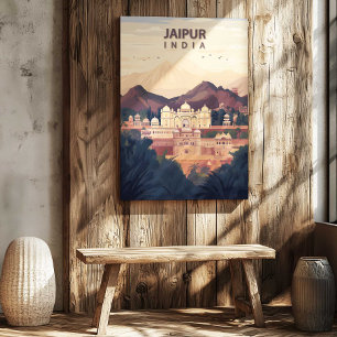 Jaipur India Canvas Print Travel Poster Wall Art