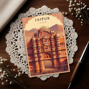 Jaipur India - City of Palaces Vintage Travel Postcard