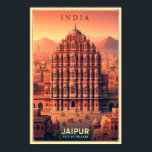 Jaipur India - City of Palaces Vintage Travel  Poster<br><div class="desc">• Experience the grandeur of Jaipur, the 'City of Palaces, ' with this vintage-inspired travel poster. The warm colours and detailed patterns evoke a sense of history and culture, perfect for anyone captivated by the rich heritage of Rajasthan. • The image was rendered at 300 ppi for maximum print quality....</div>