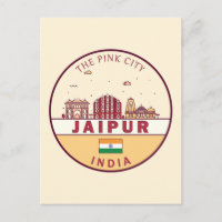 Jaipur India City Skyline Emblem