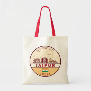 Jaipur India City Skyline Emblem Tote Bag
