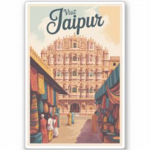 Jaipur India Hawa Mahal Illustration Travel Art