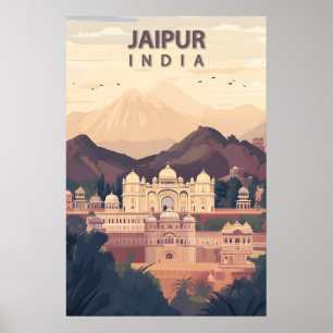 Jaipur India Travel Pink City Hawa Mahal Poster
