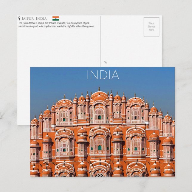 Jaipur, India Travel Postcard (Front/Back)