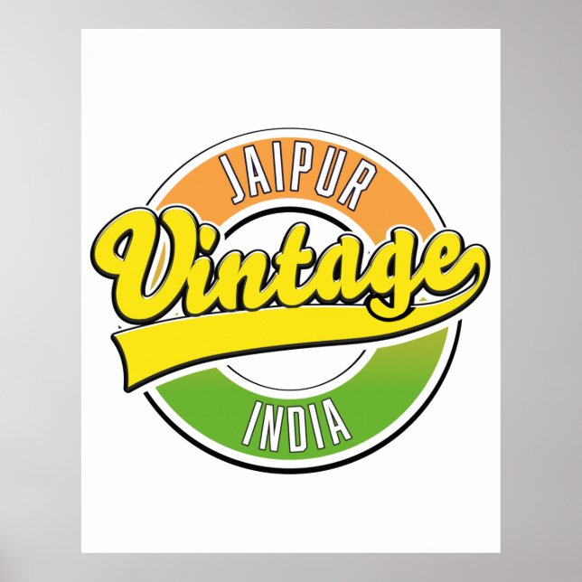 jaipur vintage style logo poster (Front)