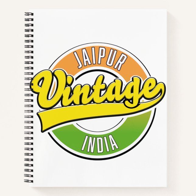 jaipur vintage style logo poster notebook (Front)