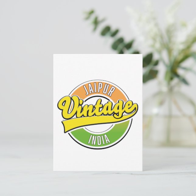 jaipur vintage style logo poster notebook postcard (Standing Front)