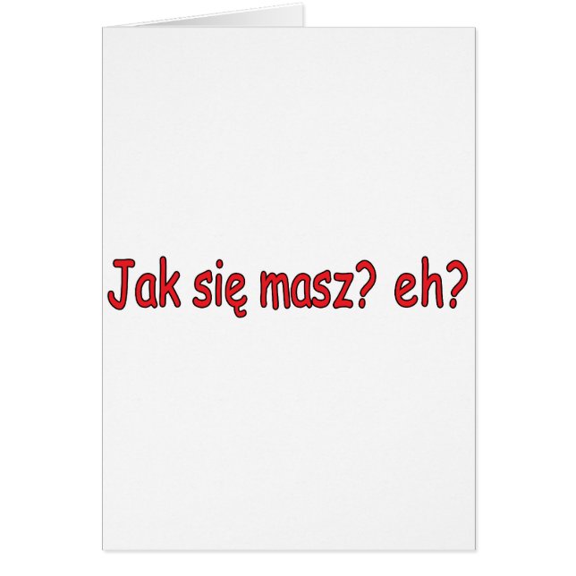 Jak Sie Masz, eh? (Front)
