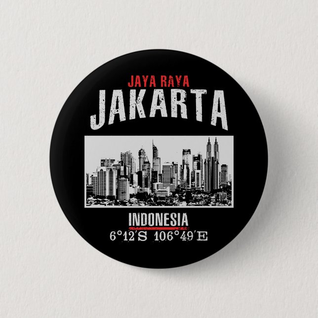 Jakarta 6 Cm Round Badge (Front)