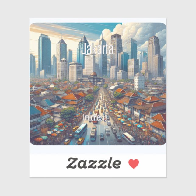 Jakarta Indonesia 3 Inch Vinyl Sticker (Sheet)