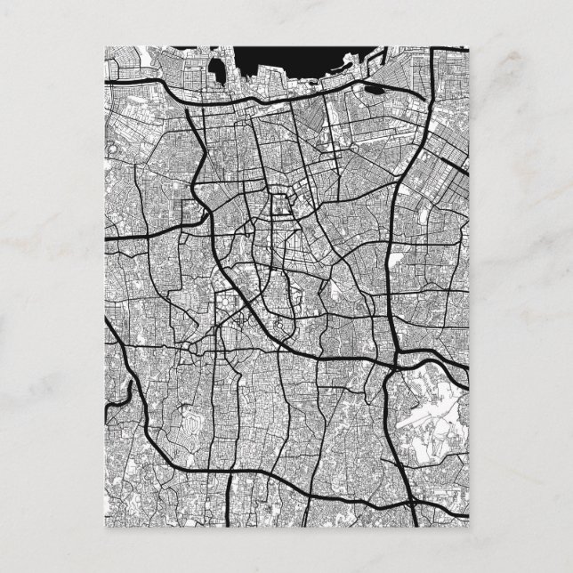 Jakarta Indonesia Map Postcard (Front)