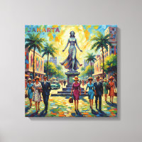 Jakarta Indonesia Monument Square Stretched Canvas