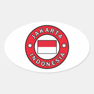 Jakarta Indonesia Oval Sticker