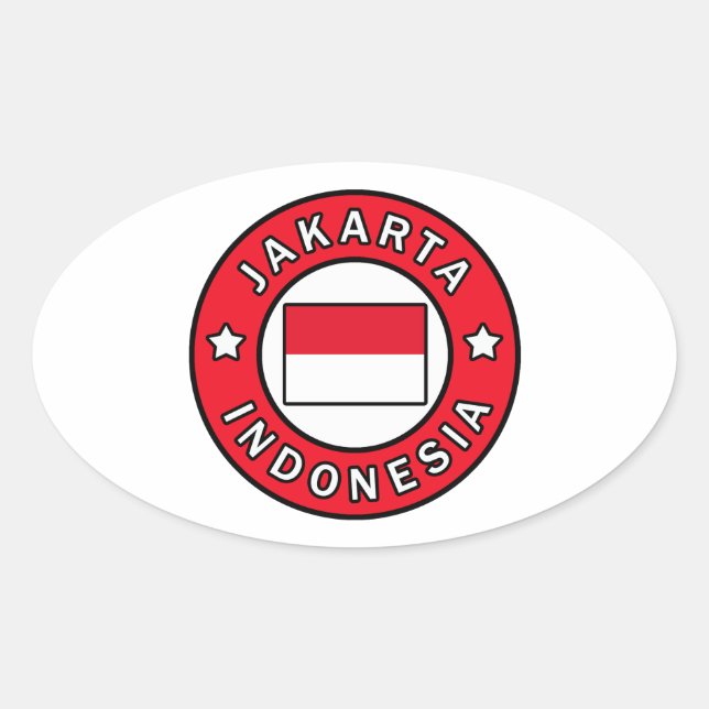 Jakarta Indonesia Oval Sticker (Front)