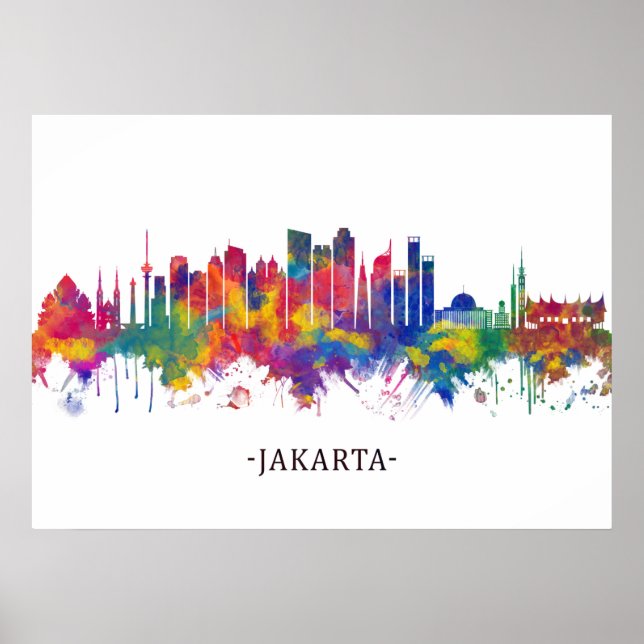 Jakarta Indonesia Skyline Poster (Front)
