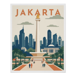Jakarta Indonesia Travel Poster