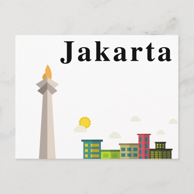 Jakarta Indonesia Vintage Postcard (Front)