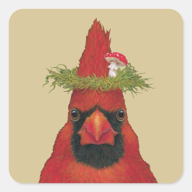 Jake the cardinal sitckers square sticker (Front)
