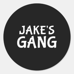 Jake's Gang First Name Jake Bachelor Party Wedding Classic Round Sticker