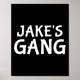 Jake's Gang First Name Jake Bachelor Party Wedding Poster