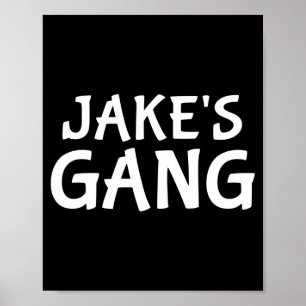 Jake's gang first name jake bachelor party wedding poster