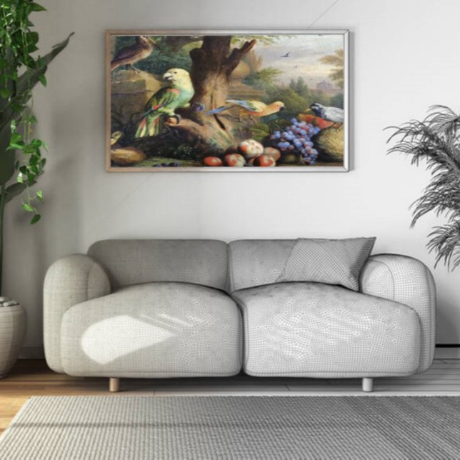Jakob Bogdani Birds and Fruit in a Landscape Canvas Print (Creator Uploaded)