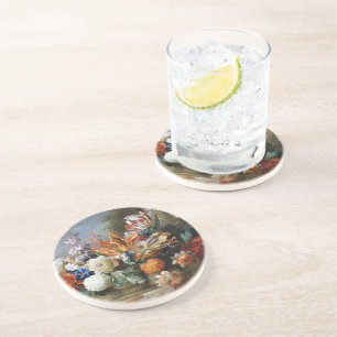 Jakob Bogdani Tulips Peonies and other Flowers Coaster
