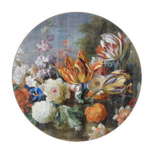 Jakob Bogdani Tulips Peonies and other Flowers Cutting Board