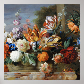 Jakob Bogdani Tulips Peonies and other Flowers     Poster