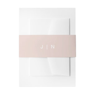 JALAINE Modern Blush Pink Monogram Wedding Invitation Belly Band