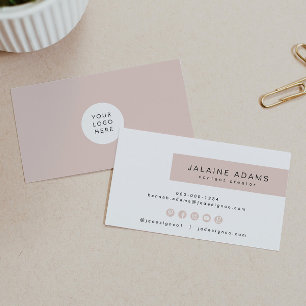 JALAINE   Modern Blush Pink Simple Branding Busine Business Card