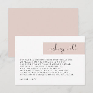 JALAINE Modern Blush Pink Wishing Well Card