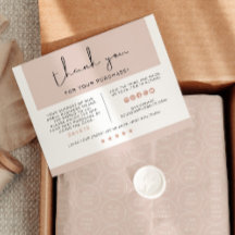 JALAINE Modern Pink Small Business Thank You Card