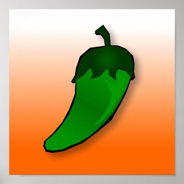 Jalapeno Chile Pepper Canvas Poster (Front)