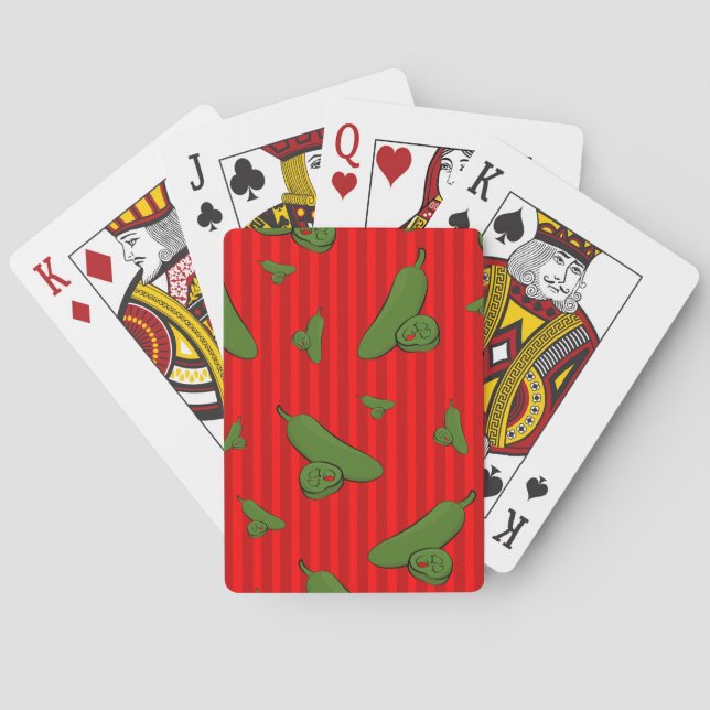 Jalapeno Illustration Playing Cards (Back)