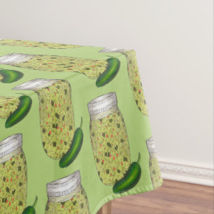 Jalapeno Jalapeño Hot Green Pepper Relish Jar Tablecloth