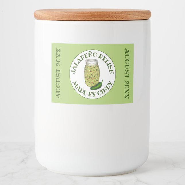 Jalapeno Jalapeño Hot Pepper Relish Made Canned By Food Label (Front)