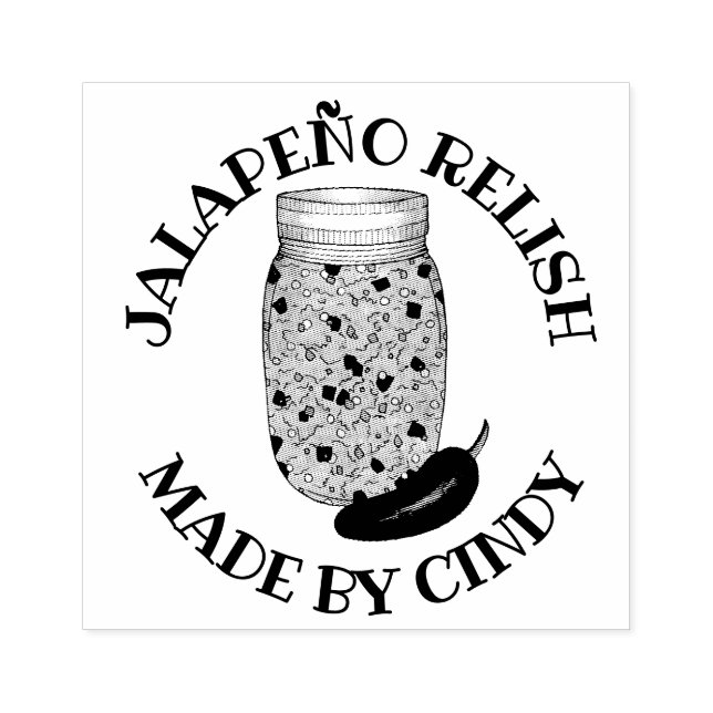 Jalapeno Jalapeño Hot Pepper Relish Made Canned By Rubber Stamp (Imprint)